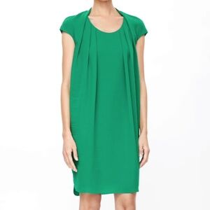 COS Architectural Draped Shift Dress Emerald Green Women’s 6 Minimalist